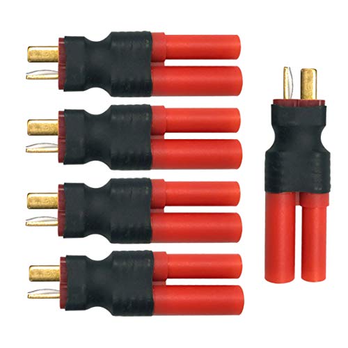 FLY RC 5pcs T Male to HXT 4mm Connector No Wires RC LiPo Battery Connector Adapters for Redcat RC Cars Trucks Crawlers Buggies