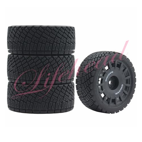 Lifehead 67mm RC On-Road Rally Car Tires and Wheels for 1/10 RC On-Road Touring Drift Car HSP Tamiya XV01 TT01 TT02B HPI Kyosho FAZER MK2 /12mm Hex - color: Black a