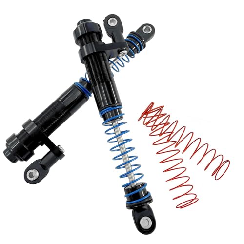 Adjustable Threaded Oil Shock Absorbers 80–100mm with Offset Cap, Aluminum Dampers for 1/10 RC Crawler, 2PCS (Black) - color: Black