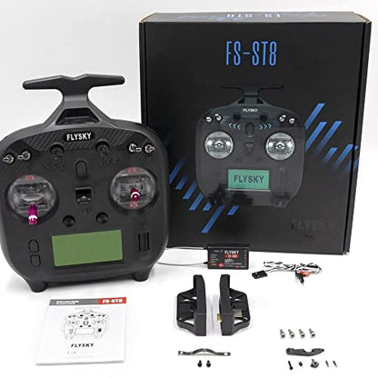 Flysky FS-ST8 2.4GHz 8-10CH 3.0 Radio RC Transmitter Controller FS-SR8 Receiver for RC Drone Quadcopter Car Boat Robot (FS-ST8 Upgraded Version) - style: FS-ST8 Upgraded Version