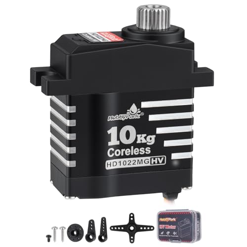 HobbyPark Waterproof 10kg RC Micro Servo High Torque Coreless Motor Metal Gears for 1/18 TRX4M Steering Servo & Sub-Micro Shift Servo TRX4 SCX10 1/10 RC Crawler Car Robot Digital Programmable 180°