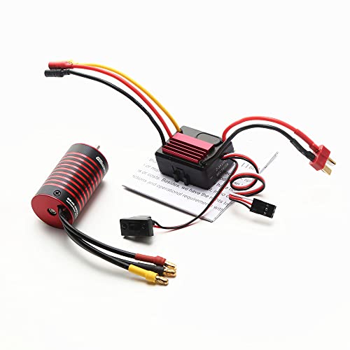 HUIOP 3200KV Brushless Motor, Waterproof 2838 4700KV Brushlessc Motor & 35A Brushless ESC Replacement for 1/14 1/16 SCY/HSP/Trax4/HPI Car Truck - size: 4700KV