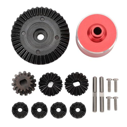 RC Differential Gear Set, Alloy & Steel Replacement for Racing Cars, Durable Drive Parts for Enthusiasts - color: Red