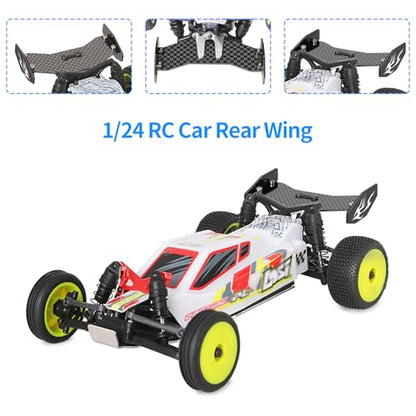 RC Rear Wing Carbon Fiber RC Tail Wing for Losi 1/24 Micro-B 2WD Buggy RC Car Upgrade Parts (Black) - color: Black