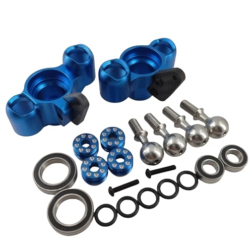 Steering Knuckles & Caster Blocks for ARRMA Kraton Outcast Notorious 6S (Blue) | Aluminum,Front,Pivot Balls,1/8 Scale,BLX,AR330505 ARAC9366,CNC Machined,High Strength,Precision Fit - color: Blue