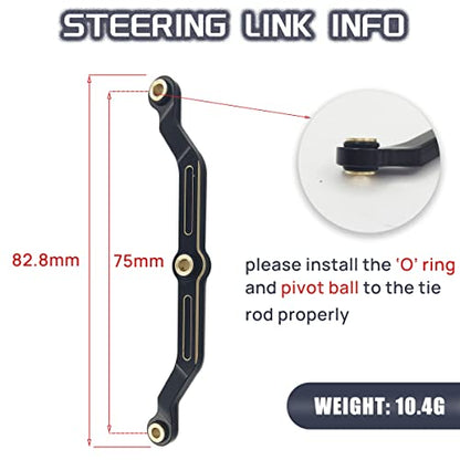 Brass Steering Links Aluminum Servo Horn and Servo Mount for 1/18 TRX4M RC | Upgrade Parts for TRX-4M,Weighted Rod Tie Linkage,CNC Machined,Easy Assembly,Precision Fit