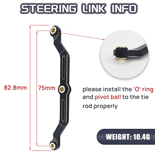 Brass Steering Links Aluminum Servo Horn and Servo Mount for 1/18 TRX4M RC | Upgrade Parts for TRX-4M,Weighted Rod Tie Linkage,CNC Machined,Easy Assembly,Precision Fit