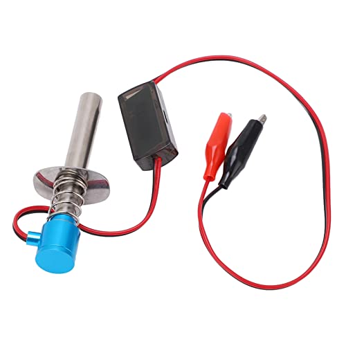 6-12V RC Car Igniter Kit with N4 Hot Glow Plug Gasket, RC Glow Plug Igniter for Methanol Engine, Electronic Glow Plug Starter for Aircraft Car Model, Compatible with HSP and Othe (Blue) - color: Blue