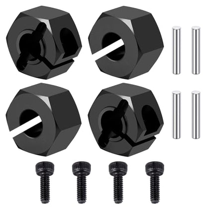 Wheel Hex Hub 12mm for Tra-xxas 1:16 Mini Maxx 4WD XRT VXL-3S Monster | Truck Upgrades Black Aluminum 7075 Alloy Adapters - color: Black