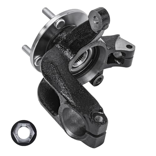 Detroit Axle - Front Right Steering Knuckle Kit for 06-11 Ford Focus w/Auto | Trans., Passenger Side CV Axle Shaft Steering Knuckle & Wheel Bearing Hub 2006 2007 2008 2009 2010 2011 Replacement - size: 2UX47687/Pair