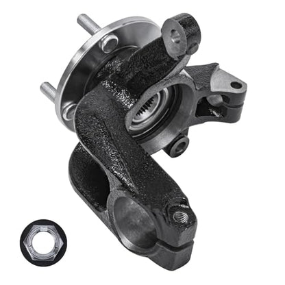 Detroit Axle - Front Right Steering Knuckle Kit for 06-11 Ford Focus w/Auto | Trans., Passenger Side CV Axle Shaft Steering Knuckle & Wheel Bearing Hub 2006 2007 2008 2009 2010 2011 Replacement - size: 2UX47687/Pair