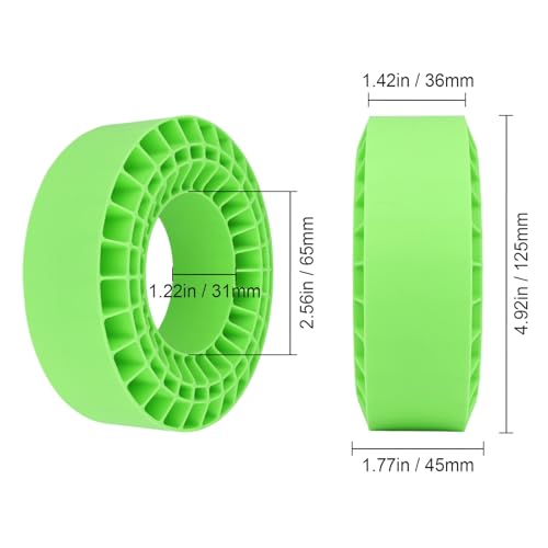 Soft 2.2" Silicone Tire Inserts for RC Crawlers, 4-Pack — Fits 132–134 mm 5.25" OD, 125×45 mm — Waterproof, Sidewall Stabilization, Traction and Climbing Control (Green) - color: Green