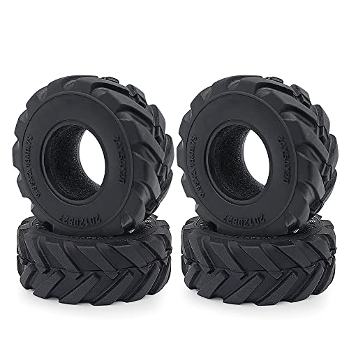 RCLIONS 1/24th Rubber 54mm Micro 1" RC Wheel Tires for Axial SCX24 Deadbolt,C10,JLU CRC,Bronco,Gladiator RC Crawler Truck Car (54mm) - size: 54mm