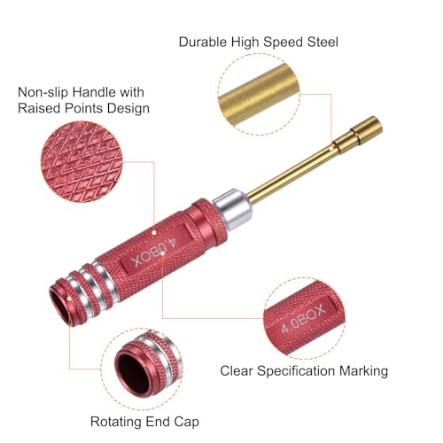 HARFINGTON 7pcs RC Tool Kit Set Hex Driver 0.05" 1.5mm 2.0mm Nut Socket | 4.0mm, 5.0mm, 5.5mm, Phillips, Titanium, RC Driver Repair Tool, for RC Models Car Helicopter Boat