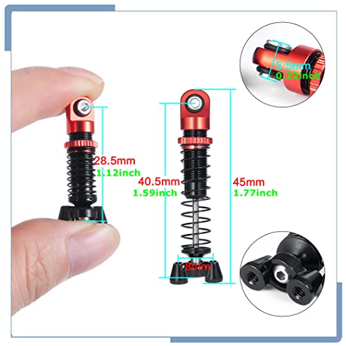4PCS RC Aluminum Alloy Shocks Absorber Dampers | For Kyosho Mini Z 4x4 1/18 Scale Jimny 1/24 Scale Wrangler