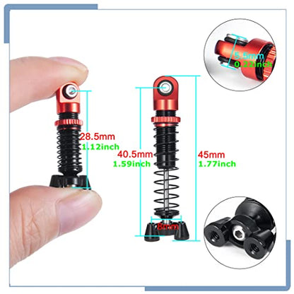 4PCS RC Aluminum Alloy Shocks Absorber Dampers | For Kyosho Mini Z 4x4 1/18 Scale Jimny 1/24 Scale Wrangler