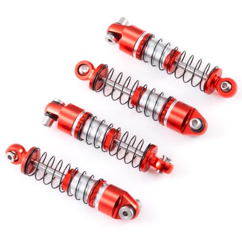 RCLIONS RC Car Oil Shocks 36mm Extended Aluminum Shock Absorber for AXIAL SCX24 1/24th RC Crawler Car Upgrade Parts (Red) - color: Red