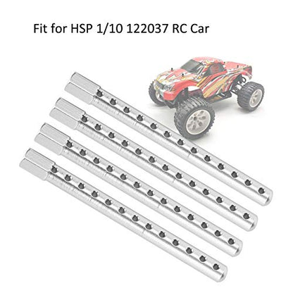 T best RC Car Shell Column, 4Pcs Aluminum Alloy RC Car Body Shell Post Holder RC Spare Parts for HSP 1/10 122037(Silver)