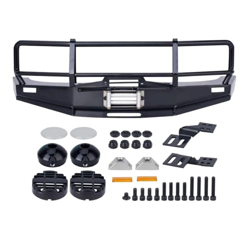 Metal ARB Bull Bar Winch Bumper 1/10 RC RUN80 LC80 SCX10 TRX4 (B with lamp) - color: B with lamp