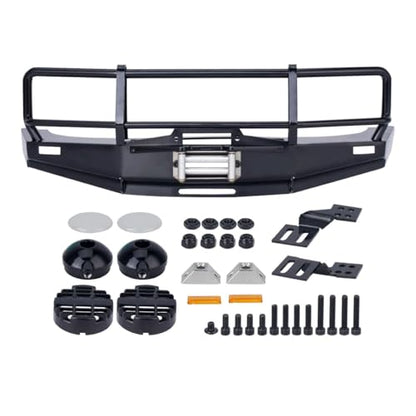 Metal ARB Bull Bar Winch Bumper 1/10 RC RUN80 LC80 SCX10 TRX4 (B with lamp) - color: B with lamp