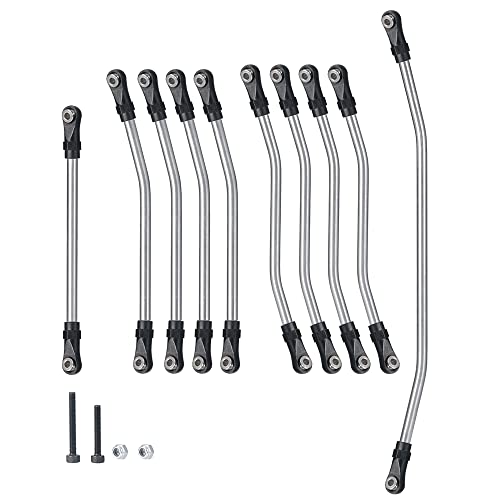 1set/10pcs Stainless Steel Link Rod Ends Linkage for Axial Wraith 90018 1/10 Crawler Car Upgrade Parts