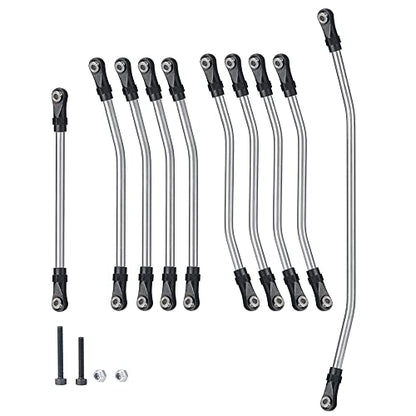 1set/10pcs Stainless Steel Link Rod Ends Linkage for Axial Wraith 90018 1/10 Crawler Car Upgrade Parts