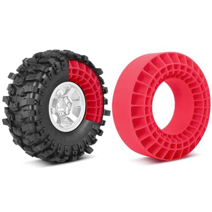 OGRC Silicone Rubber Tire Inserts Foam Fit 1.9 Wheel Tires 1/10 Crawler Accessories (Red) - color: Red