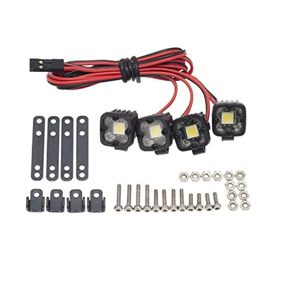 DKKY RC Car Lights LED Spotlights 1/10 Scale RC Crawler Accessories for Axial SCX10 90046 Traxxas TRX4 TRX6 Wraith RR10 MST Redcat Gen8 (4 Single Lights Without Controller) - style: 4 Single Lights without Controller