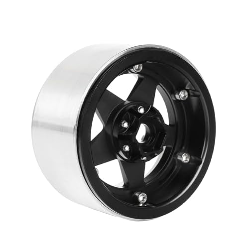 Aluminum 2.2" Beadlock Wheel Offset -10mm Metal Rims for SCX10 RR10 TRX4 VS4-10 Gen8 1/10 RC Crawler Car Upgrade Parts (5-Spoke, Black) - color: 5-spoke, Black