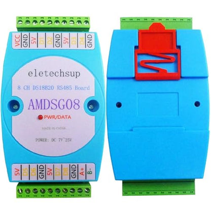8CH DC 12V 24V DS18B20 Temperature Acquisition Module RS485 3000V Optical Isolation Communication Modbus RTU(8CH Collector) - color: 8ch Collector