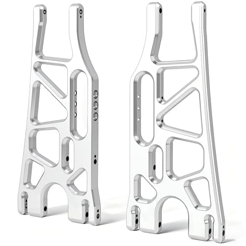 7075 Aluminum Lower Suspension Arms L&R for 1/5 Traxxas X-MAXX 8S, Heavy Duty Front/Rear Control Arms A-Arms Upgrade, CNC Machined, Anodized Silver, Replacement for Traxxas 7730 7731 - style: Lower Suspension Arms