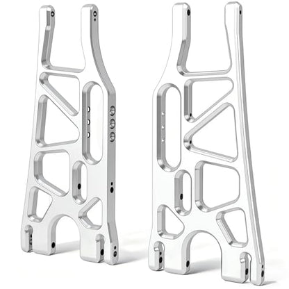 7075 Aluminum Lower Suspension Arms L&R for 1/5 Traxxas X-MAXX 8S, Heavy Duty Front/Rear Control Arms A-Arms Upgrade, CNC Machined, Anodized Silver, Replacement for Traxxas 7730 7731 - style: Lower Suspension Arms