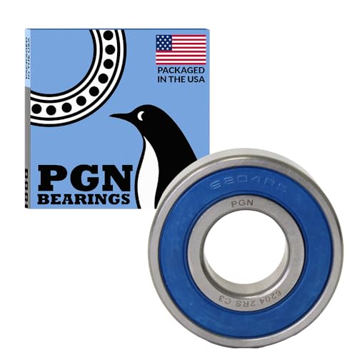 PGN 6204-2RS (50 Pack) Ball Bearing 20x47x14mm Chrome Steel Sealed - size: 50