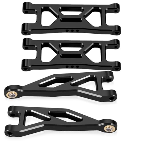 Rear Upper&Lower Suspension Arms for ARRMA 1/18 Typhon Granite Grom | 380 Brushed 4X4 Monster Truck 4 PCS/Set Black Aluminum Upgrades Parts - color: Black