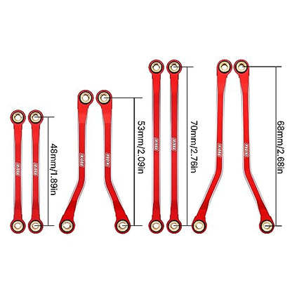 INJORA CNC Aluminum High Clearance Link for 1/18 TRX4M Defender Bronco（Red）