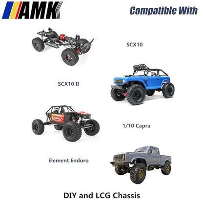 AMK Overdrive 30% Metal Differential Gearbox with POM Skid Plate for 1/10 Scale LCG Transmission, Compatible with RC Crawler Axial SCX10, Capra, Element, Gspeed, and DIY Chassis (Purple) - color: Purple