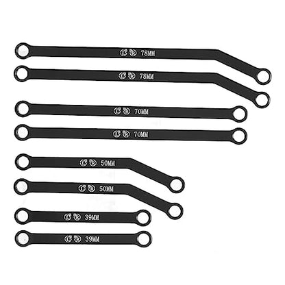 RiToEasysports Aluminum Alloy High Clearance RC Links Set Steering Linkage Rod with Anti Wear Precision Manufacturing for AXIAL SCX24 1/24 RC Crawler (Black) - color: Black