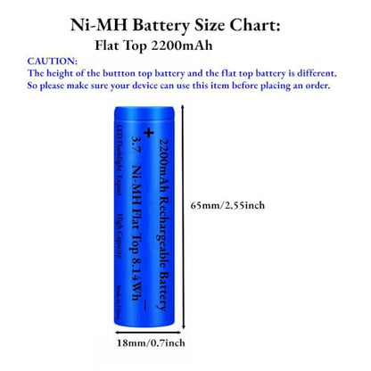 3.7 USB Battery Charger with 2 Pack 3,7 2200mAh Flat Top Battery Ni-MH, 2 Bay LCD Display Smart Universal USB Battery Chargers for Flashlights, Headlamps,Doorbells,RC Cars,Outdoor Garden Lights,etc