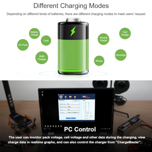 SKYRC iMAX B6AC V2 AC/DC Dual Power Professional LiPo Battery Balance Charger/Discharger | Lipo Battery Charger for 1-6S LiPo/Li-ion/LiHV/LiFe, 1-15S NiMH/NiCd, 2-20V Pb Battery