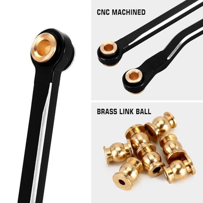 INJORA Aluminium High Clearance Links for TRX4M High Trail K10 F150（Black） - color: Black