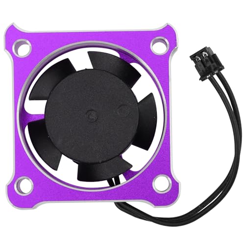 ShareGoo Alloy Brushless Motor ESC Cooling Fan Heatsink 28000RPM 5V-7.4V for Hbywing XeRun XD10 PRO ESC Series (Purple)_ - color: Purple