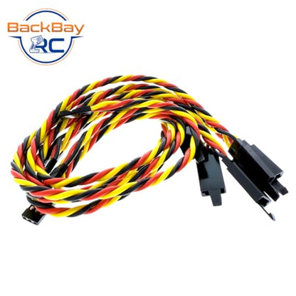 BackBayRC - 12in 20awg Male/Female w/Clip Universal Servo Extension - 5 Pack - style: 12in Male/Female Extension w/ Safety Clip