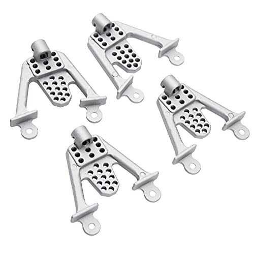 ShareGoo Aluminum Alloy Front Rear Shock Tower Bracket Mount Damper Hoops Compatible with Axial SCX10 1/10 Scale RC Crawlers Car (Silver) - color: Silver