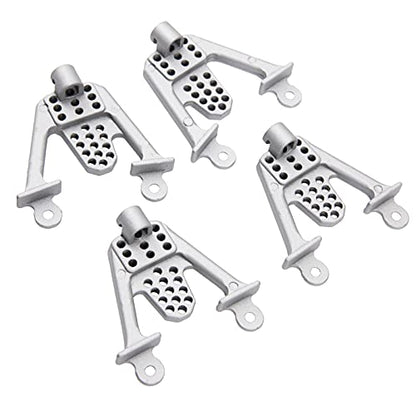 ShareGoo Aluminum Alloy Front Rear Shock Tower Bracket Mount Damper Hoops Compatible with Axial SCX10 1/10 Scale RC Crawlers Car (Silver) - color: Silver