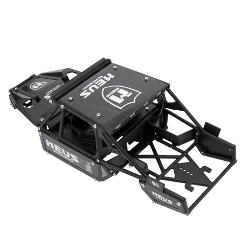 MEUS RACING Mantis24 Body with Roll Cage for Axial 1/24 SCX24 RC Crawler (Black) - color: Black