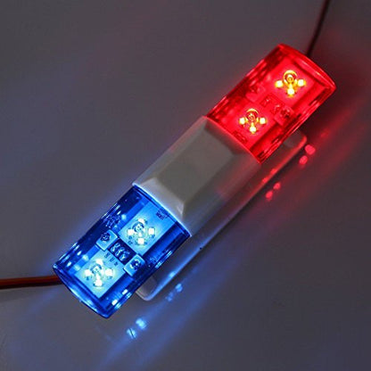 Multi-Function LED Police Flash Light Lamp for 1/10 1/8 RC HSP Traxxas Tamiya CC01 RC4WD D90 Axial SCX10 Model Car - color: Red&Blue