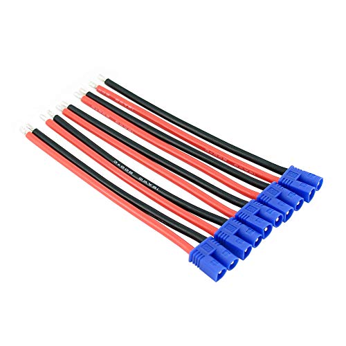 5pcs EC2 Style Male Connectors Adapters Cable with 10cm 16awg Silicone Wire for ESC Charger(BDHI-20)