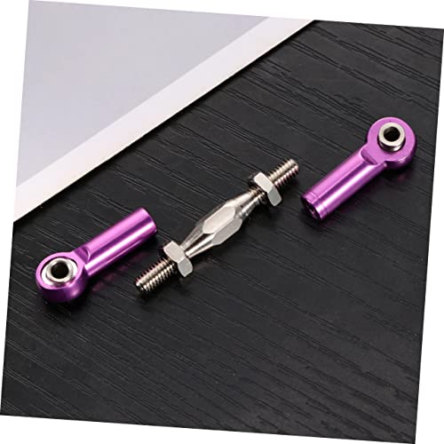 Kisangel 6pcs Upgradable Rc Car Parts Aluminum Turnbuckle Rod Linkage Heavy Duty Turnbuckles for Rc Truck Buggy Bolts Included - color: Purple