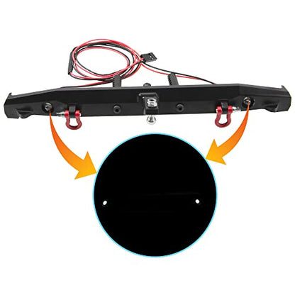 RC Model Metal Car Rear Bumper RC Crawler Car Rear Bumper with Lights Shackles Trailer Hitch Compatible with Traxxas TRX-4 Axial SCX10 90046 90047 SCX10 II 1/10 RC Crawler Car Upgrade Parts