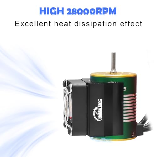 Waterproof GR3650 3900KV Brushless Motor 3.175mm Shaft with 60A Brushless ESC Electric Speed Controller with Heatsink and Programming Card for 1/10 Remote Control Car Truck, Black & Green - color: Black & Green